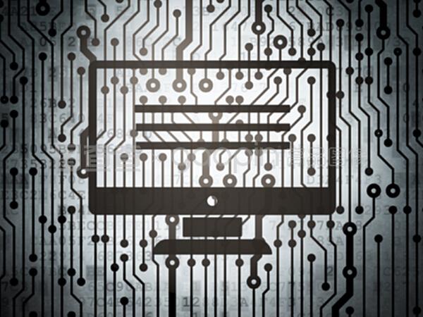 有監視器的網絡開發概念電路板